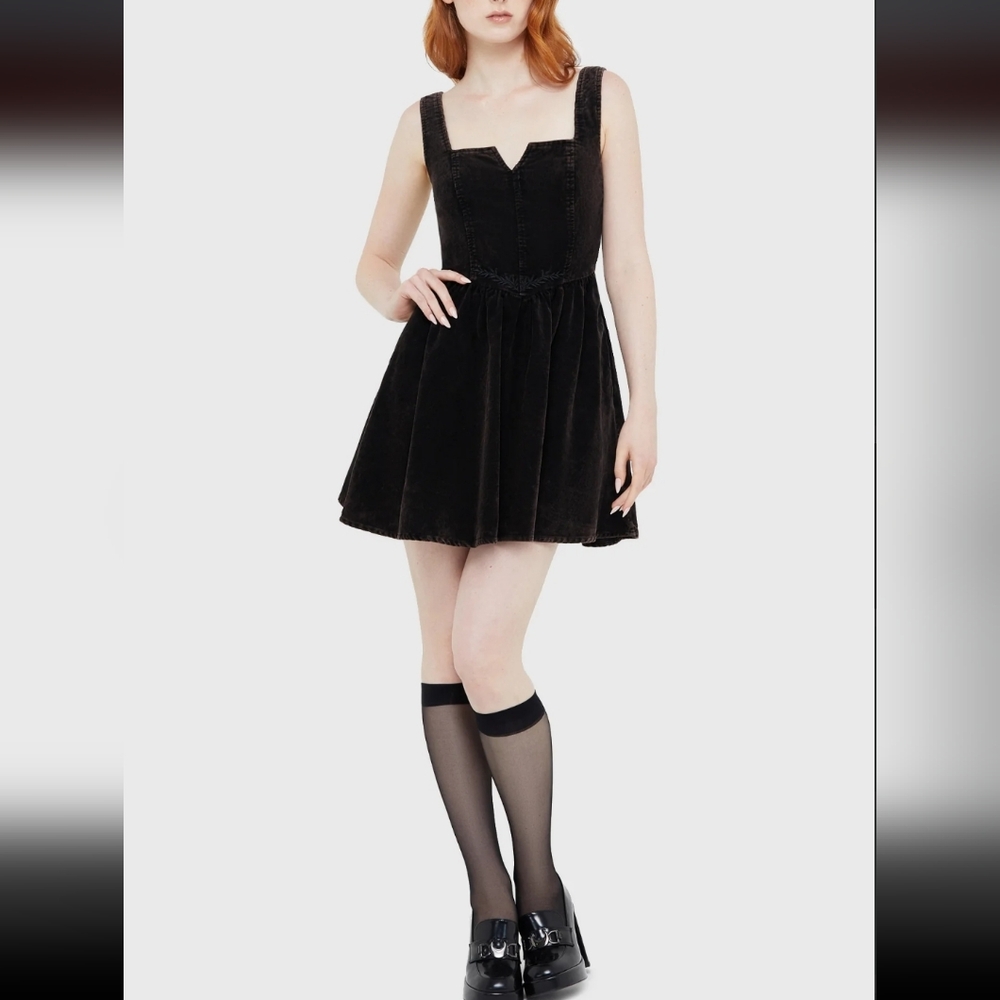 Killstar Black Velvet Mini Dress - Picture 3 of 7